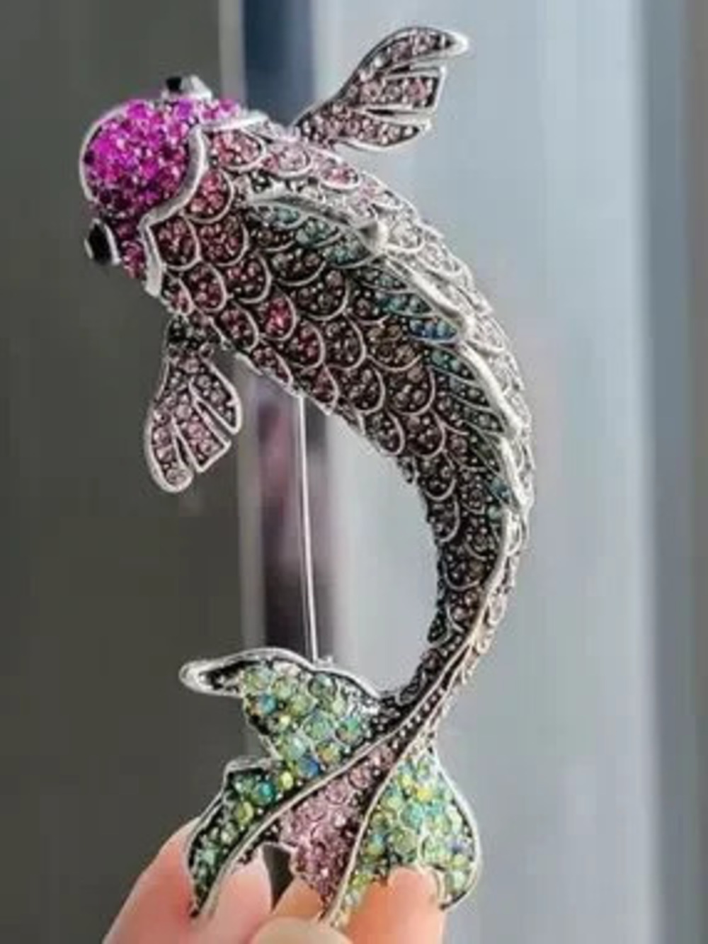 Sparkling Koi Fish Rhinestone Brooch - Picture 2 of 2